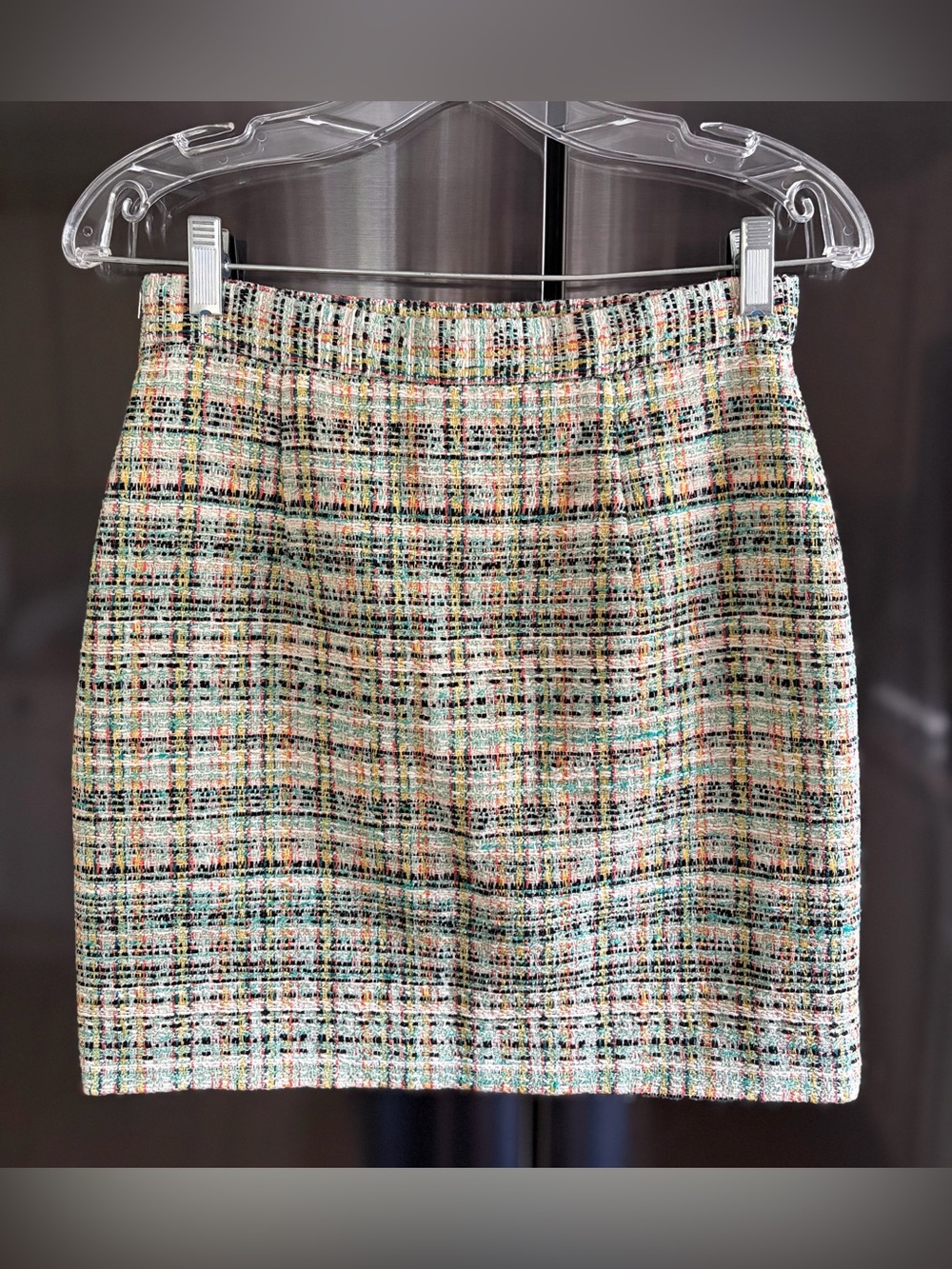 NWT Hugo Boss Multicolor Tweed Mini Skirt 4 Designer Lux Academic Preppy Chic